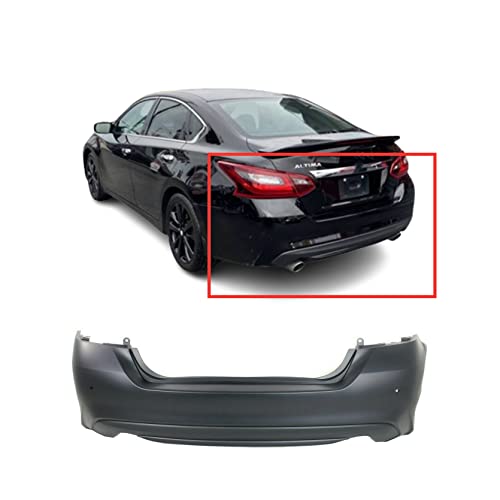 FitParts Compatible With Rear Bumper Cover 2016 2017 2018 Nissan Altima SL SR S SV Sense Advance Sedan 16 17 18. New, Primed and Ready for Paint. With Parking Aid Sensor Holes.