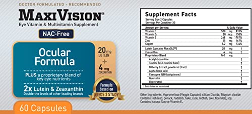 Medop Maxivision® Ocular Formula - Nacfree - 60 Capsules, 3 Bottles #TOP4