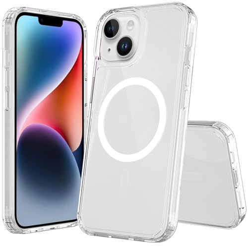 Image of FanTEK Phone Case Compatible with iPhone 14 Plus 6.7 Inch, Magnetic Case Clear Protective Bumper Hard Back Cover