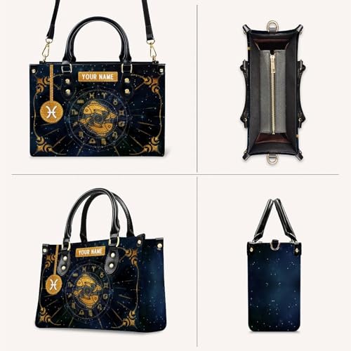 Handbags for Women - Personalized Leather Purse with Name - Tote Bags for Mom Grandma - Zodiac Gifts Ideas for Her3