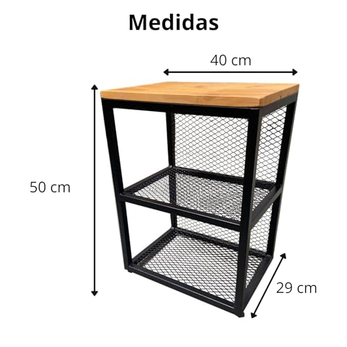 Mesa De Cabeceira Estilo Industrial Com Tela Quarto Sala