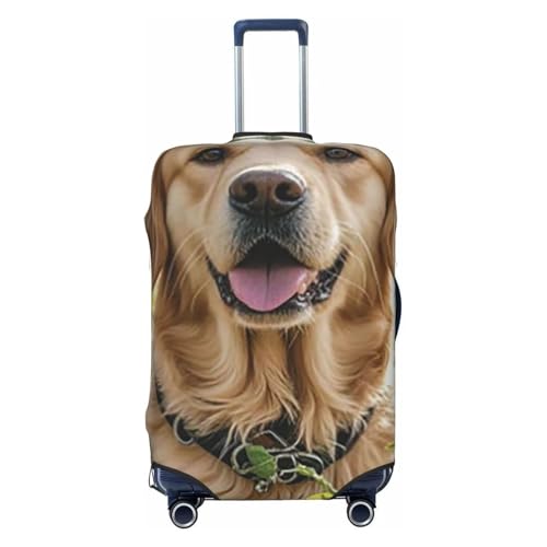 SMAZDFXX Fundas de Equipaje Golden Retriever para Maletas, elásticas, Protectoras, a Prueba de Polvo, antiarañazos, Gruesas, Lavables, para Equipaje de Viaje, Grandes