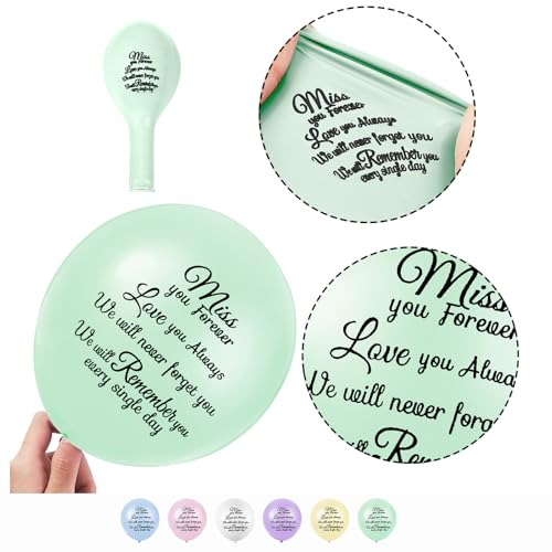 Image of Skylety 36 Pcs Memorial Balloons to Release with Dove Balloon,Macaron | Helium, Remembrance for Heavenly Birthday, Memorial Services, Release in Sky Ceremony, Forever in Hearts Messages