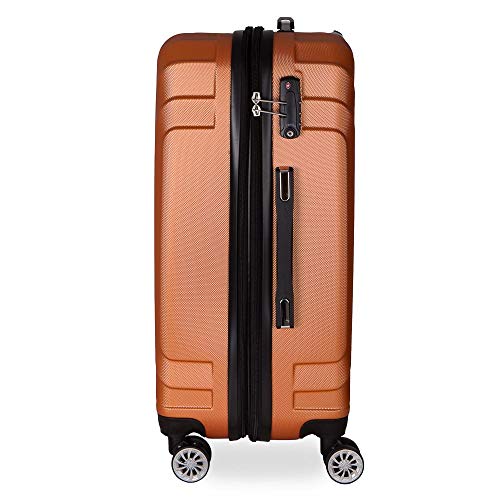 Conjunto Malas de Viagem Expansível Abs Premium Gosuper Viena Rodas Duplas Giro 360º 3 Peças Laranja