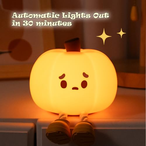 Lámpara de noche recargable de silicona TriPro Calabaza miniatura 4