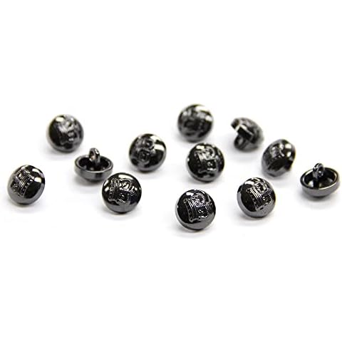 Set of 12 Gunmetal Crown Buttons by Bias Bespoke Cover