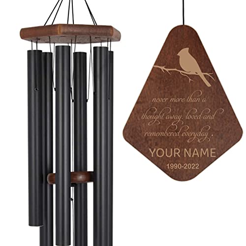 Image of ASTARIN Personalized Name Memorial Wind Chimes, Sympathy Gift for Loss of Lover Mom Dad, Bereavement Deep Tone Wind Chimes for Outside in Memory Gift, Decor Outdoor Garden Patio