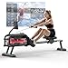 Neezee Rudergerät für zuhause, Wasser Rudergerät mit Professioneller LCD Monitor und Tablet Halterung, Rudergeräte mit Kinomap APP immersives Rudererlebnis,Max 160kg Belastbar