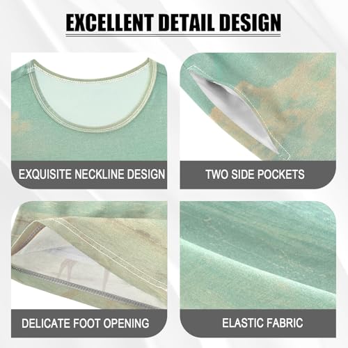 ALAZA Deer on The Summer Beach Pajama Set Short Sleeve Sleepwear Soft Lounge Nightwear4