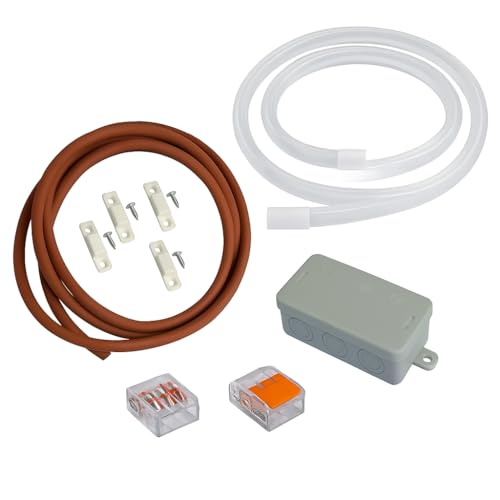 Amilano Bandes LED étanches IP67 230 V : éclairage sous canapé, éclairage intérieur de sauna et éclairage de sauna (blanc chaud), produit amélioré jusqu'à 120 degrés, 4 mètres