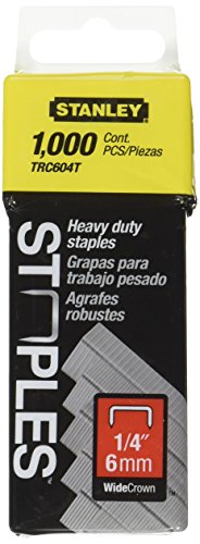 Stanley Trc604T 1/4 Inch Heavy Duty Wide Crown Staples, Pack of 1000(Pack of 1000) - //coolthings.us