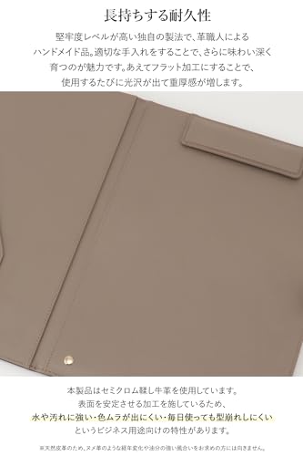 G Genuine Leatherバインダー 本革 A4 会議・出張対応 多機能ポケット 名刺 ペン収納 牛革 ファイル 2つ折り（ブラック）