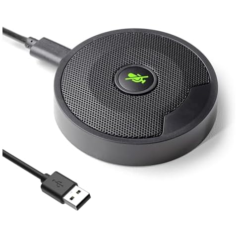 DricRoda Conference USB Microphone, Microphone for PC, Computer Microphone, Desktop Conference Speaker, Omnidirectional Microphones, Boundary Mic for Laptop, Teleconferencing, Zoom, Plug-and-Play Cover