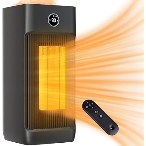 Uthfy Space Heater for Indoor Use, 1500W Portable Electric Heater with Humidifier for Large Room, Ceramic Heater with Wheels, Thermostat, Remote, 12H Timer, Overheat&Tip-Over Protection for Bedroom Cover