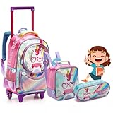 Kit Mochila de Rodinha Estojo e Lancheira Unicórnio Magic