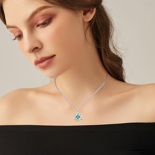 Collier trèfle à quatre feuilles argent sterling 925 pendentif celtique