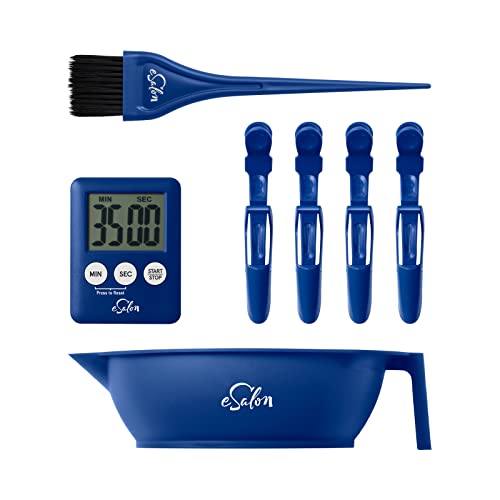 eSalon Professional Hair Color Tool Kit, 7 Pieces, Mixing Bowl,