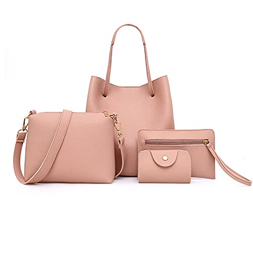 Jeauseul Women Fashion Handbags Wallet Tote Bag Shoulder Bag Top Handle Satchel Purse Set Handbags for Women 4pcs