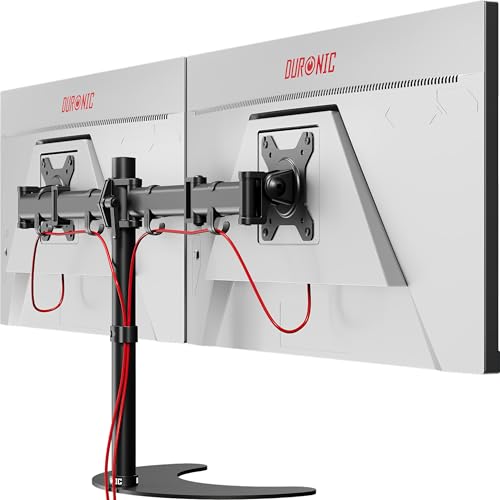 Brazo para monitor de 13 a 27 pulgadas Duronic DM25D2 BK soporte de mesa inclinable VESA 100