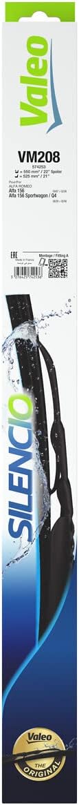Valeo Silencio Wiper Blade VM208 574253 Front Length: 550mm/525mm Set of 2 Wiper Blades (for Left and Right Hand Drive Vehicles)