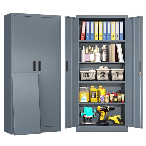 BESFUR Metal Storage Cabinet, 71' H Steel Locking...