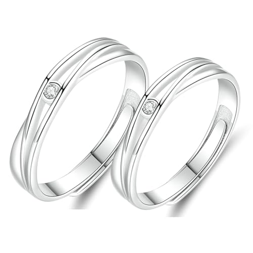 Bague de fiançailles pour elle et lui le symbole de votre amour en argent uni