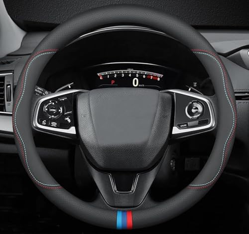 Image of 15 Inch Car Leather Steering Wheel Cover, Automotive Accessories Elastic Breathable Anti-Slip Soft Wheel Protector Fits Men and Women, Suitable for SUVs, Trucks, Vehicles and RVs