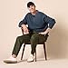 Amazon Essentials Men's Relaxed-Fit Knit Polo Sweater, Navy, Large