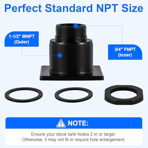 Image of Stock Tank Drain Plug for Rubbermaid 50、70、150、100, 300 Gallon Stock Tank ≥ 2 in Holes for Rubbermaid Stock Tank Stock Tank Plug Replacement