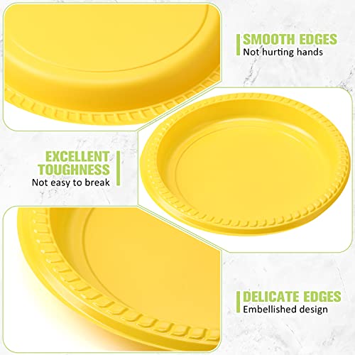 Rtteri 200 Pieces Colorful Plastic Plate Disposable Round Plastic Plates Bulk Colored Party Dessert Plate Dinnerware For Birthday Baby Shower Home Picnic Graduation Anniversary Party Supplies(7 Inch) #TOP2