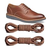 UamGlsob 1/8'(3mm) Thin Waxed Dress Shoe Laces, Mens Replacement Shoe Strings for Johnston and Murphy Oxford Chukka (Brown, 32'/80cm)