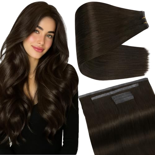 Full Shine Butterfly Weft Hair Extensions Human Hair Dark Brown