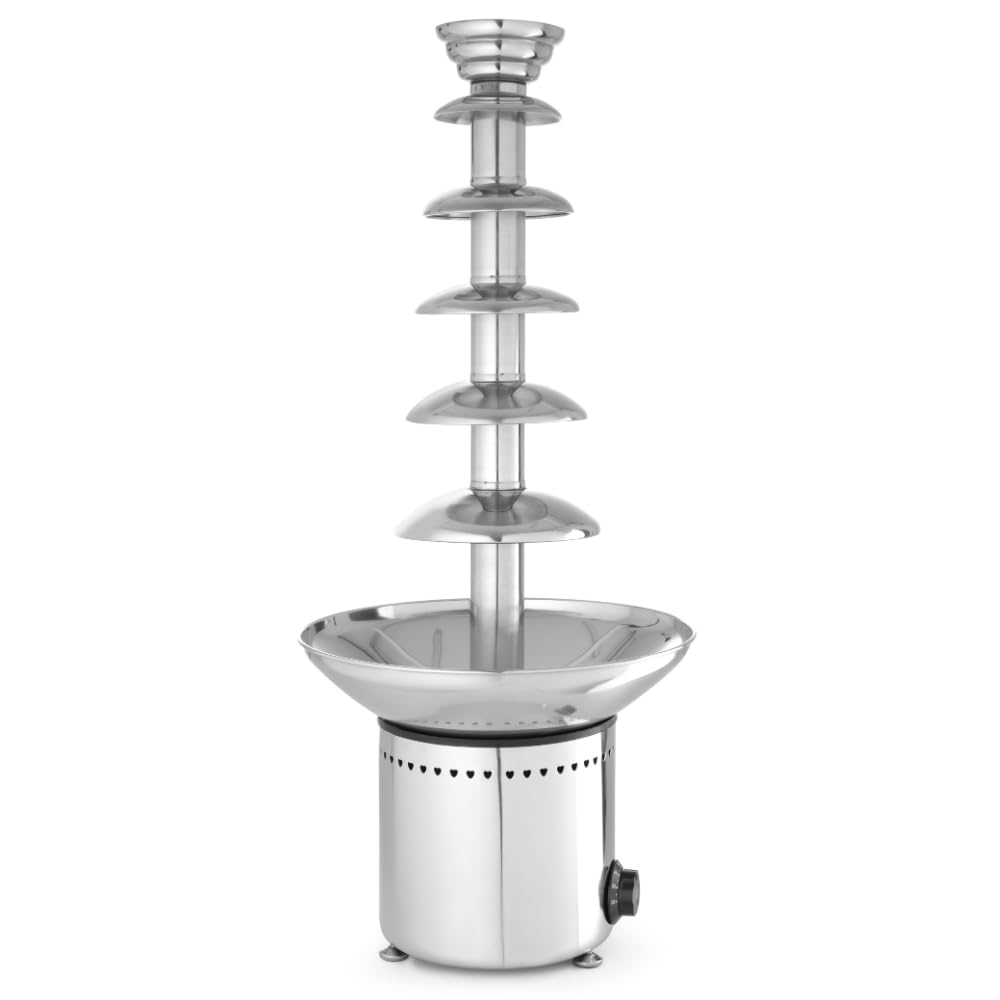 MBH - Fontana di cioccolato professionale a 6 livelli. Fontana Fonduta di Cioccolato in Acciaio Inox Didable per Alberghi