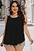 Women Plus Size Tank Top Casual Summer Tops Loose Fit Sleeveless T Shirts Trendy Crewneck Tunic Tees(Black,6XL)
