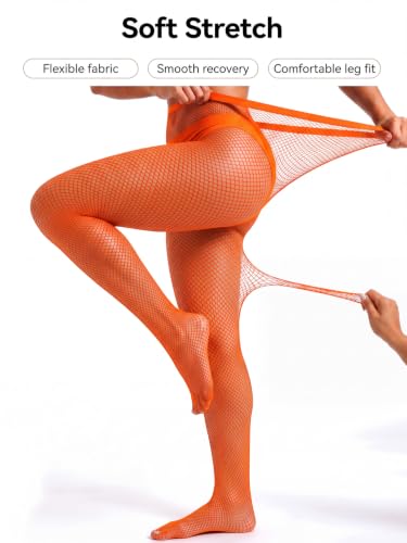 Image of ZINTEDI 2 Pairs Womens Fishnet Stockings High Waist Tights Fishnets Fishnet Tights for Women