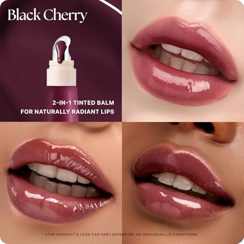 Image of Nature Republic Honey Melting Lip Butter Balm - Hydrating Tinted Balm with Peptides, for Sheer & Glossy, Smooth & Soft Lips (BLACK CHERRY)