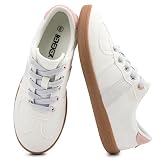 Women's Classic Retro Fashion Sneakers - Slip On Casual Tennis Shoes, Comfortable Walking Shoes, Stylish Trendy Low-Top Sneakers for Everyday Wear White