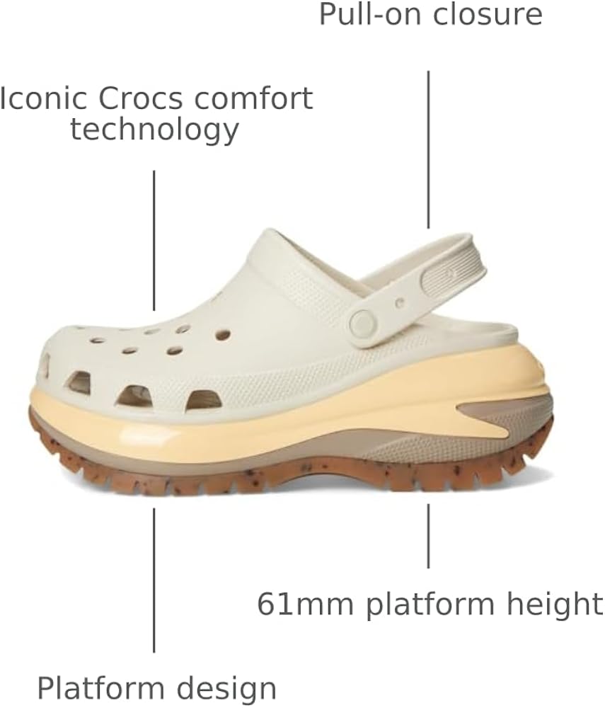Amazon.com | Crocs Unisex Mega Crush Clog Almond Tint/Multi