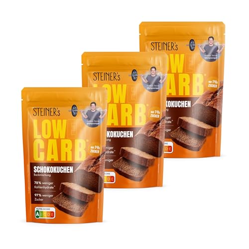 STEINER´s Low Carb Schokokuchen | 78{571d3cf55c7ec0a12bc39622ed949a8866d48a2780d405952cbaa6b2f0bf739e} weniger Kohlenhydrate | Glutenfreie Backmischung | 97{571d3cf55c7ec0a12bc39622ed949a8866d48a2780d405952cbaa6b2f0bf739e} weniger Zucker | kalorienreduziert | 11g Eiweiß | Auch für Brownies & Muffins | 3x 220g Packung STEINER´s Low Carb Schokokuchen | 78{571d3cf55c7ec0a12bc39622ed949a8866d48a2780d405952cbaa6b2f0bf739e} weniger Kohlenhydrate | Glutenfreie Backmischung | 97{571d3cf55c7ec0a12bc39622ed949a8866d48a2780d405952cbaa6b2f0bf739e} weniger Zucker | kalorienreduziert | 11g Eiweiß | Auch für Brownies & Muffins | 3x 220g Packung