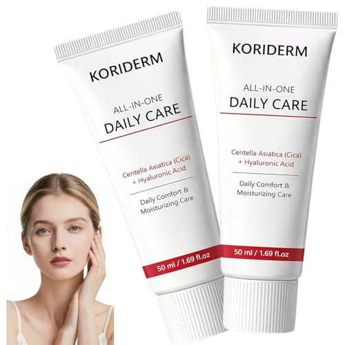 Koriderm Time Reverse Cream All-in-One Koriderm Time Reverse Cream with Centella Asiatica (Cica) & Hyaluronic Acid Improve Skin Elasticity & Glow Suitable for All Skin Types 50 mL(2 Pack)