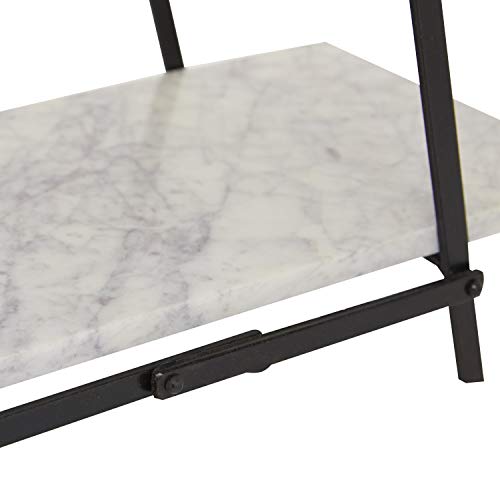 Deco 79 Marble 3 Tiered Tiered Server, 20" X 9" X 23", White #TOP4