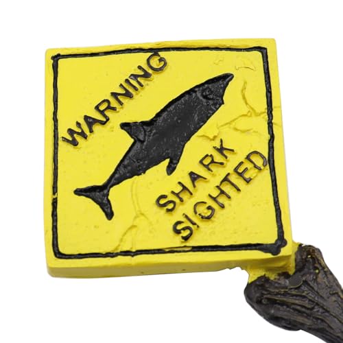 Sarini Aquarium Landscape Decoration Shark Warning Signs Fish Tank Decoration Funny Aquarium Signs Landscape Ornaments for Fish Tank - Image 4