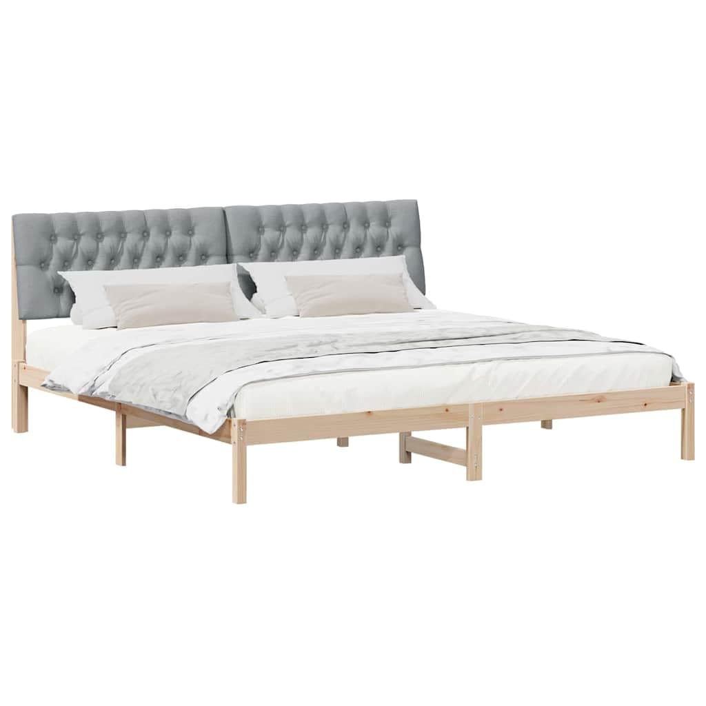 Tapicerowane wezgłowie platformowa sosnowe 200 x 200 cm Brązowy
