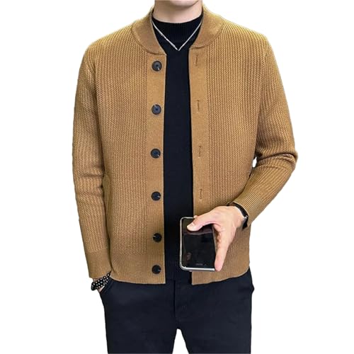 Men Solid Color Casual Single Breasted Outerwear Long Sleeve Knitted Sweater Spring Autumn Knit Cardigan
