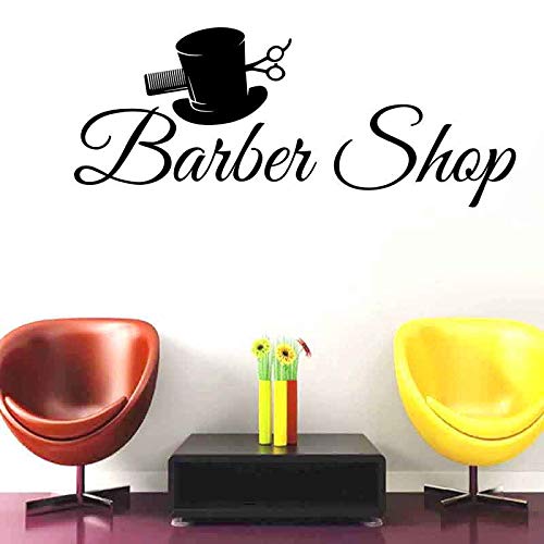 LYOMAN® New Men Hair Cutting Barber Shop Scissors Sign for Wall, Windows Home, Office Barber Shop Sign Sticker Black