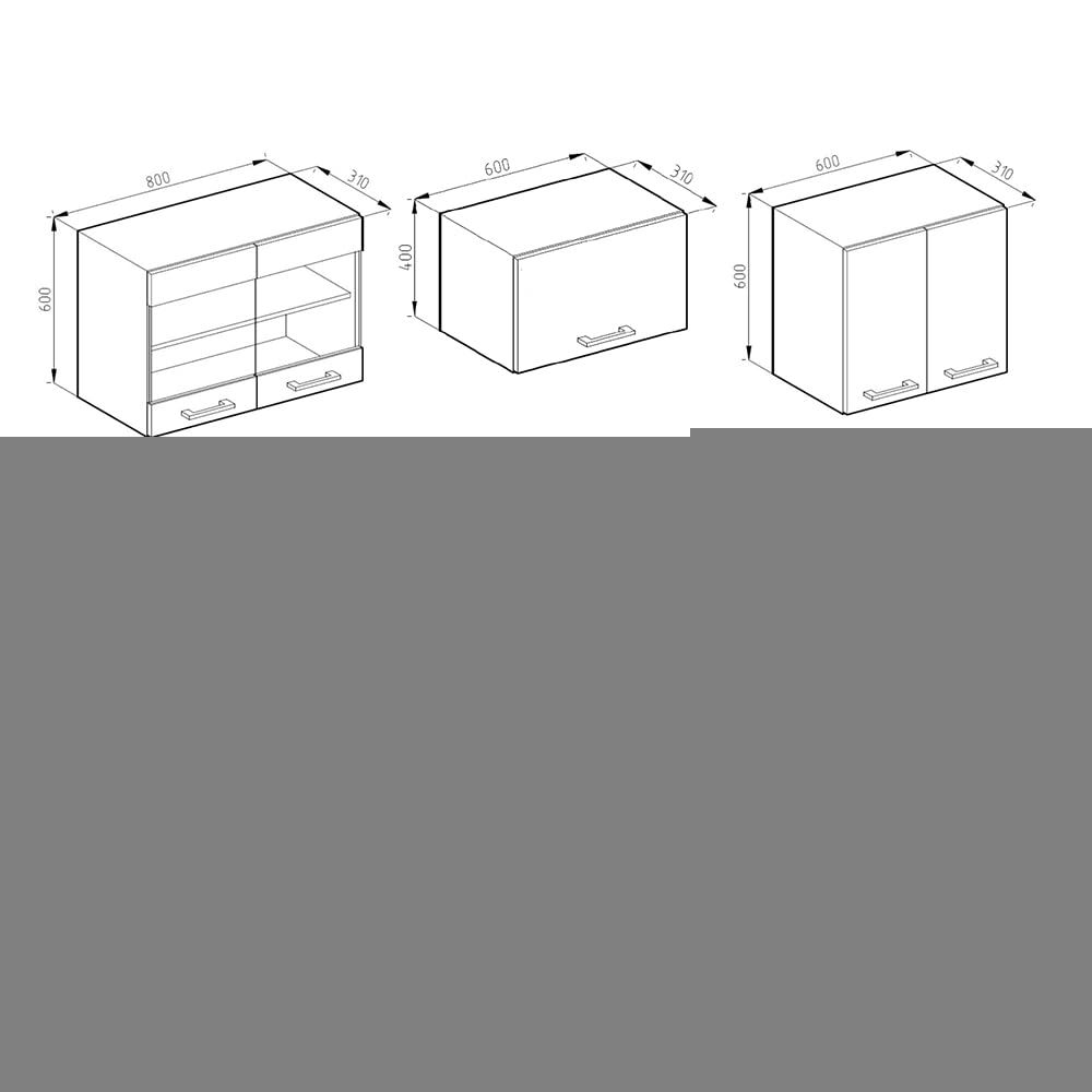 Vicco Mueble de Cocina R-Line, Oro Power Roble/Antracita, 200 cm ET Antracita, Apto para ampliación Individual con módulos adicionales