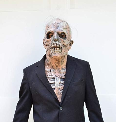 Miniatura 5 de Máscara de látex de esqueleto zombi y calavera de Halloween con diseño de Walking Dead