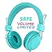 Kids Headphones, AILIHEN HD850 Headphones with Microphone Volume Limiting and Audio Share Port for iPhone Tablets Android Smartphones Laptops (Turquoise)