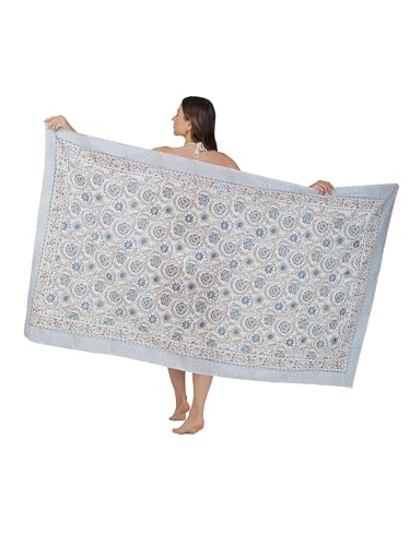 100% Cotton Hand block Sarong Beach Pareo -Your Perfect Summer Cover up Swimwear Companion Wrap Skirt In Summer4