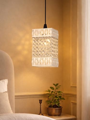 Image of Lotus Crystal Pendant Light Modern Ceiling Fixture, Stylish Home Decor, Warm White, Living Room, Bedroom, Contemporary Design, Decorative Crystal Chandelier (Regal Crystal Tower White)